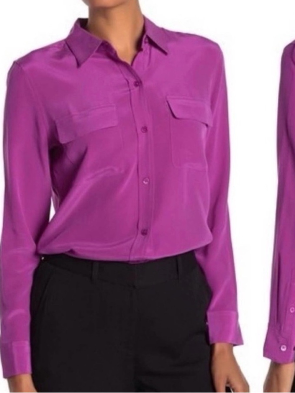 Equipment Magenta 100% Silk Button-Down Shirt